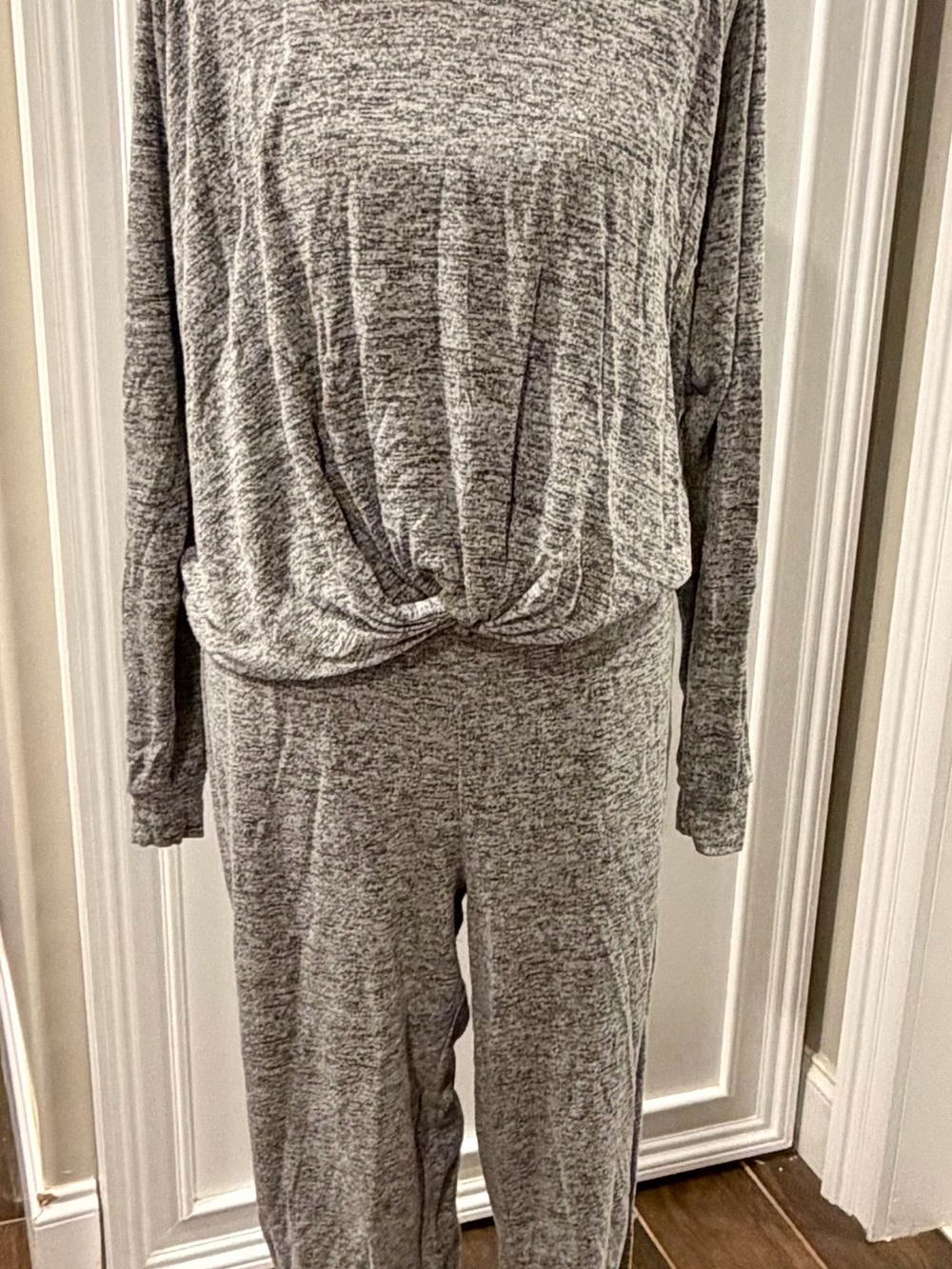 UGG Heathered Grey Knit pajamas with Twist Front